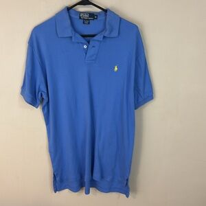 Polo Ralph Lauren Blue Soft Cotton Golf Polo Shirt Size Medium